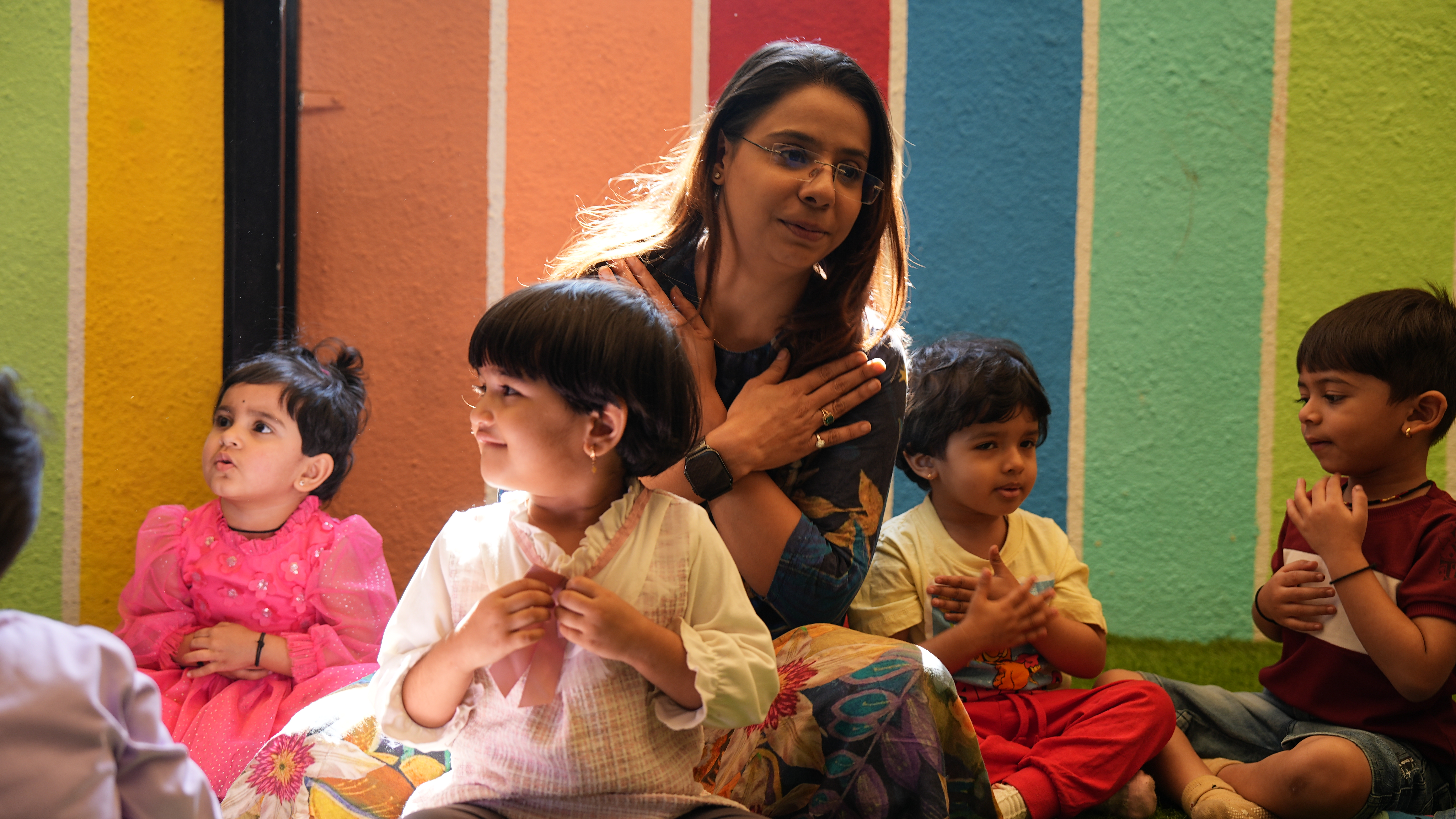 Happy child learning